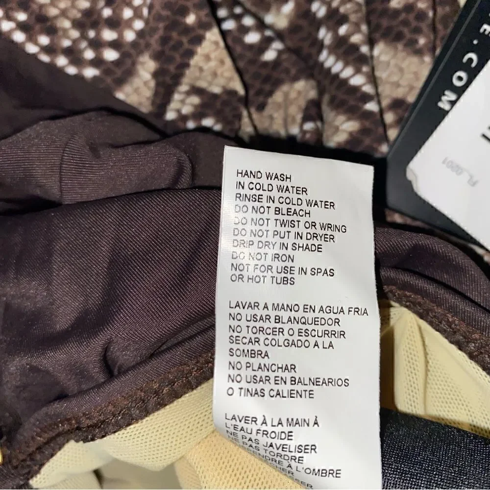 NEW! Coco Reef Plus 22W 44D Coffee Bean Brown Snake Print Twist Tankini Top